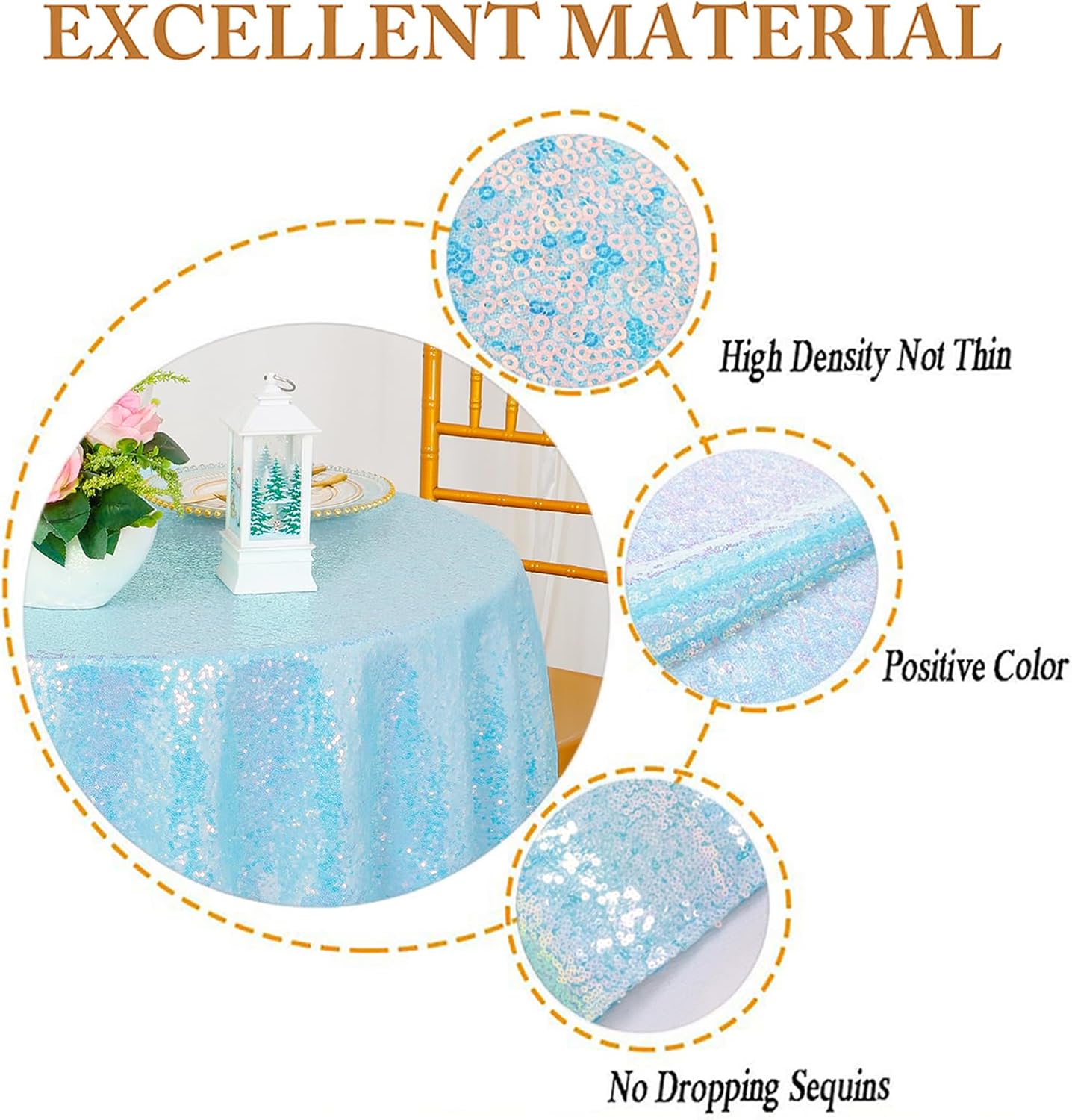 ShinyBeauty Iridescent Aqua Sequin Tablecloth Square Overlay Aqua Blue Tablecloth Cover Glitter Table Cloth Small Tablecloth for Birthday Baby Shower Decor (36”X36”)