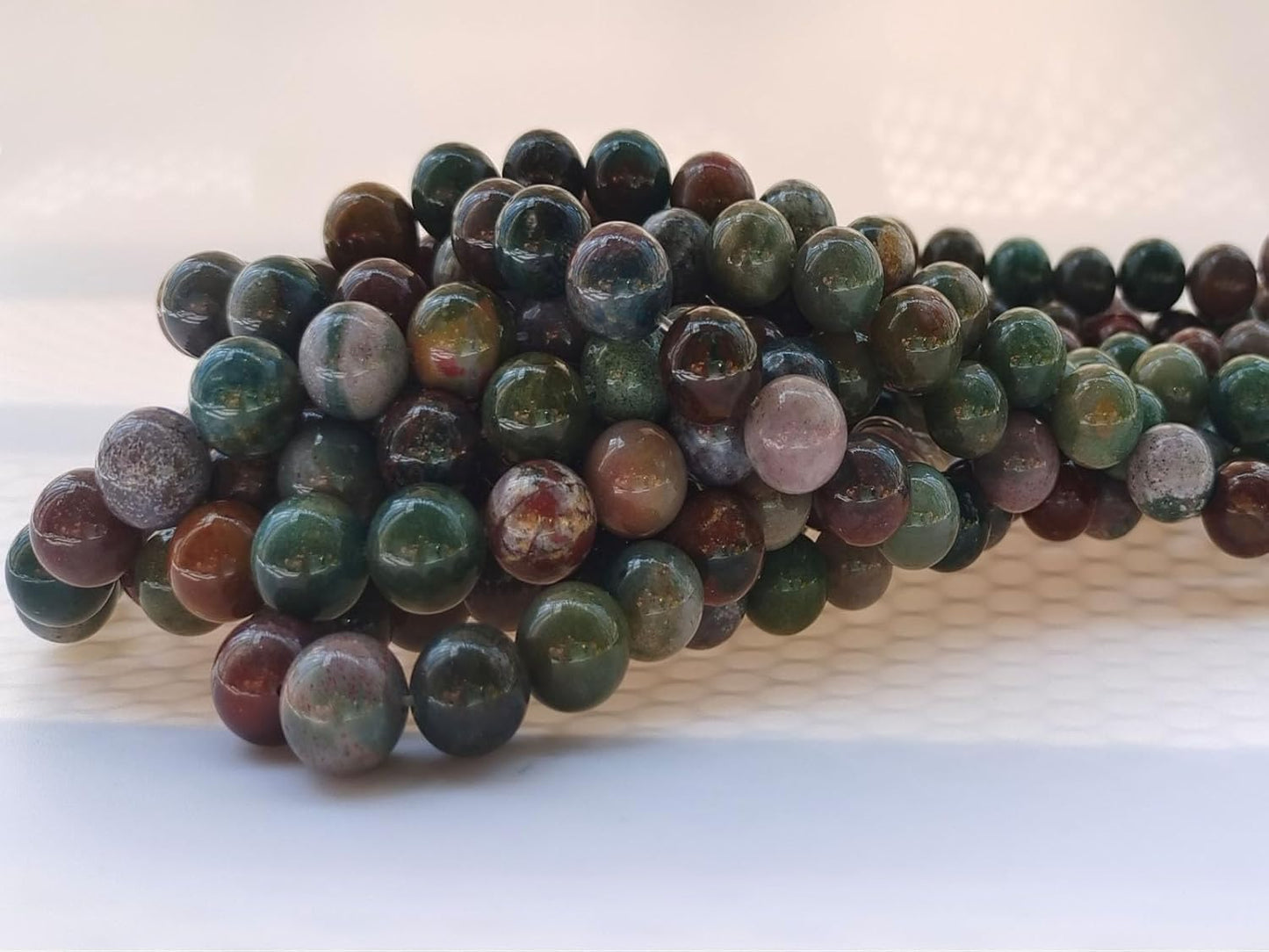 Stone Beads 8mm 100pcs Indian Agate Beads Round Loose Gemstones Beads for Bracelet Necklace Jewelry Making (8mm, 60807 Indian Agate)