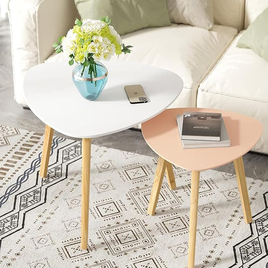 BAMEOS Bamboo Nesting Triangle End Table by BAMEOS