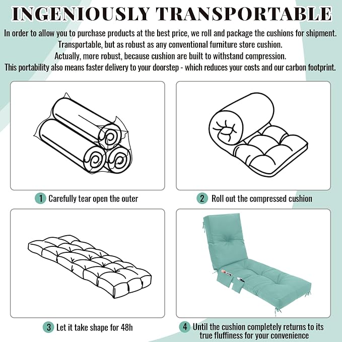 Outdoor Chaise Lounge Cushions - Image 3