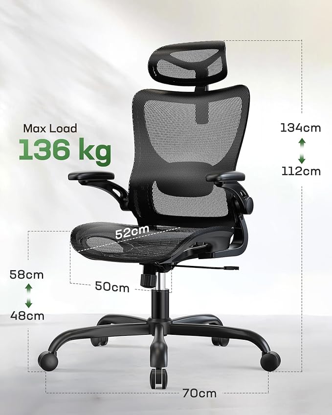 Marsail Ergonomic Mesh Office Chair High Back Home Office Desk Chair - Image 3