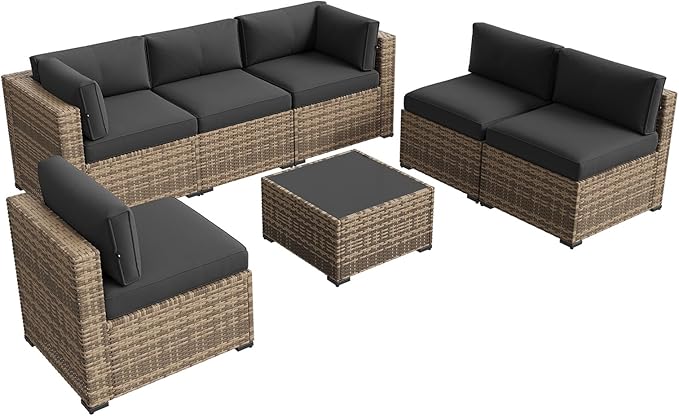 Aoxun Patio Furniture Sets, 7-Piece Outdoor Furniture - Image 8