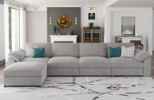 EASE MOOSE Oversized Modular Sectional Sofa, Modern Oversized L Shape Sectional by EASEMOOSE
