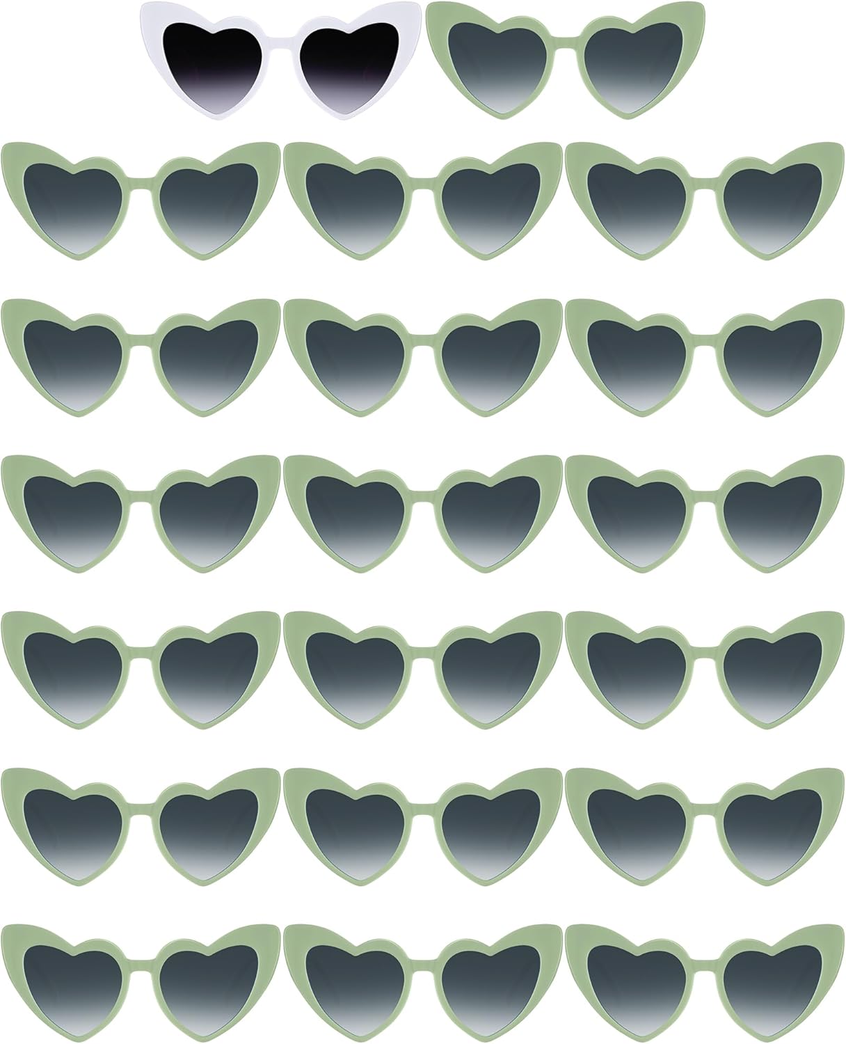 Flutesan 20 Pairs Retro Heart Sunglasses Vintage Cat Eye Heart Glasses Women Bachelorette Bride Sunglasses Bulk