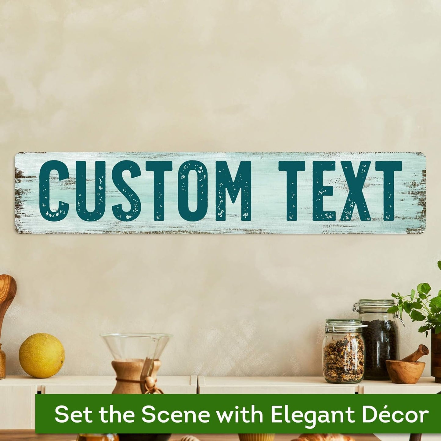 Custom Sign, Custom Street Sign, 11 Font Colors, 13 Font Styles, 4 Hole Options, 22 Sizes, 6x30 Inches, Rust Free DiBound, Fade Resistant, Made in USA by My Sign Center (Shabby Chic)