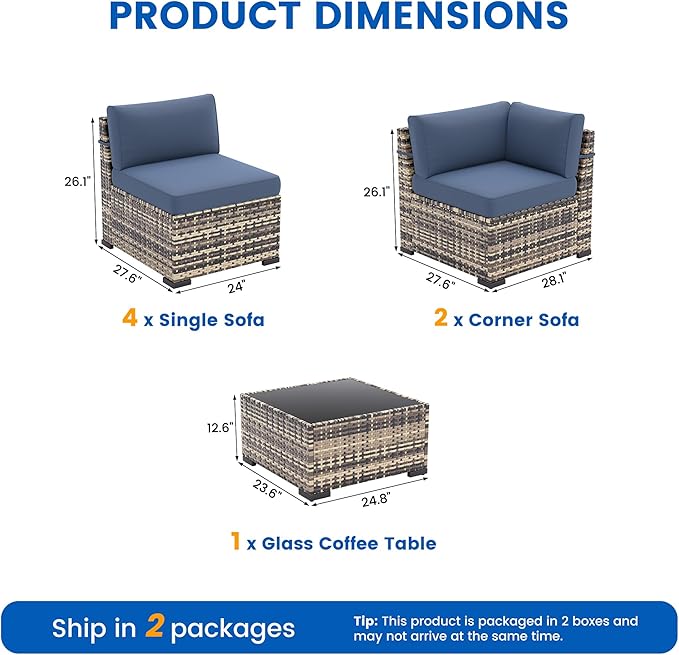 Patio Furniture Sets, 7-Piece Outdoor Patio Furniture - Image 8