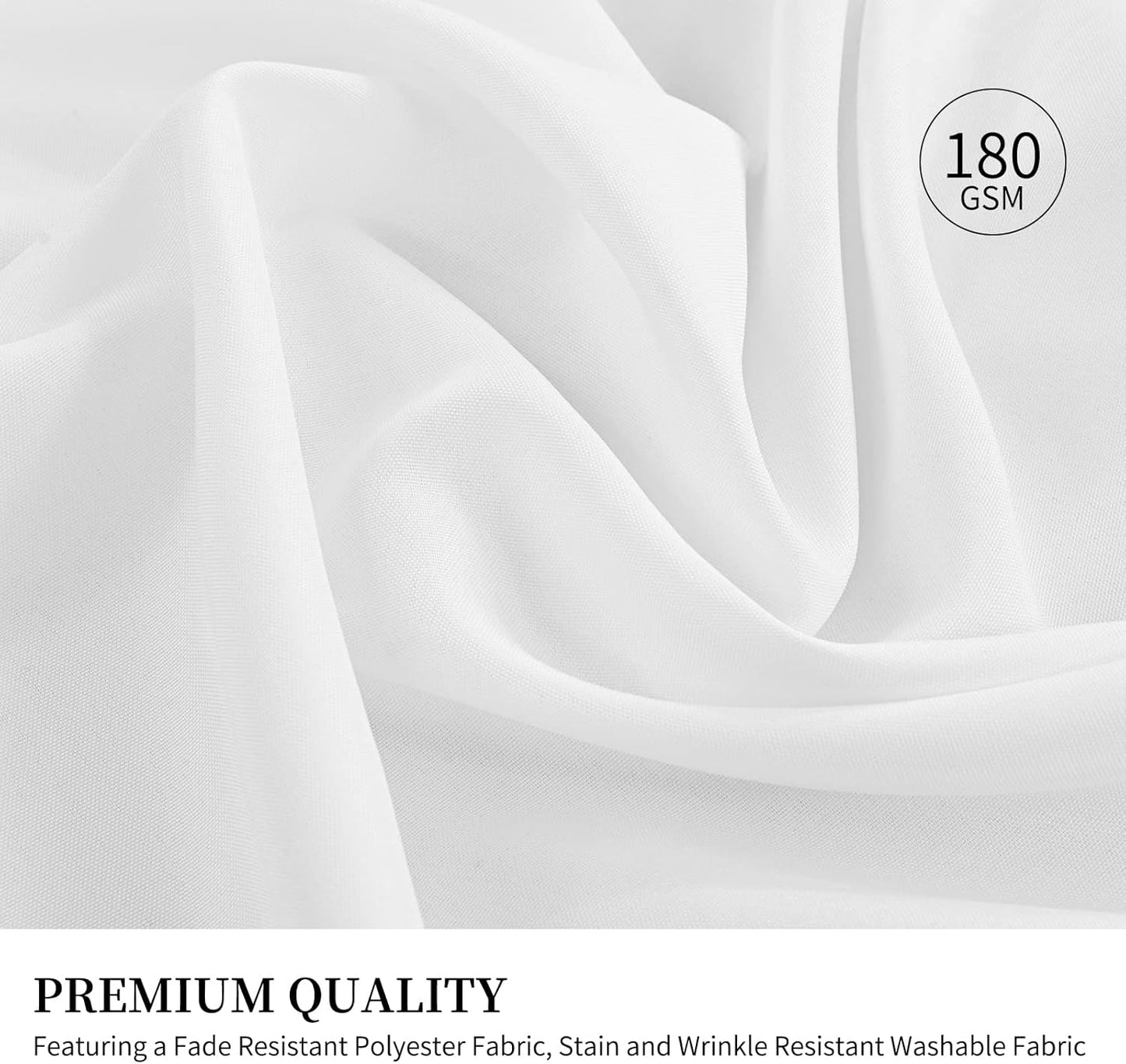 6 Pack Round Tablecloths - 120 Inch, White Polyester Table Cover, Stain and Wrinkle Resistant Washable Fabric Table Cloth, Polyester Tablecloth for Wedding Banquet Parties