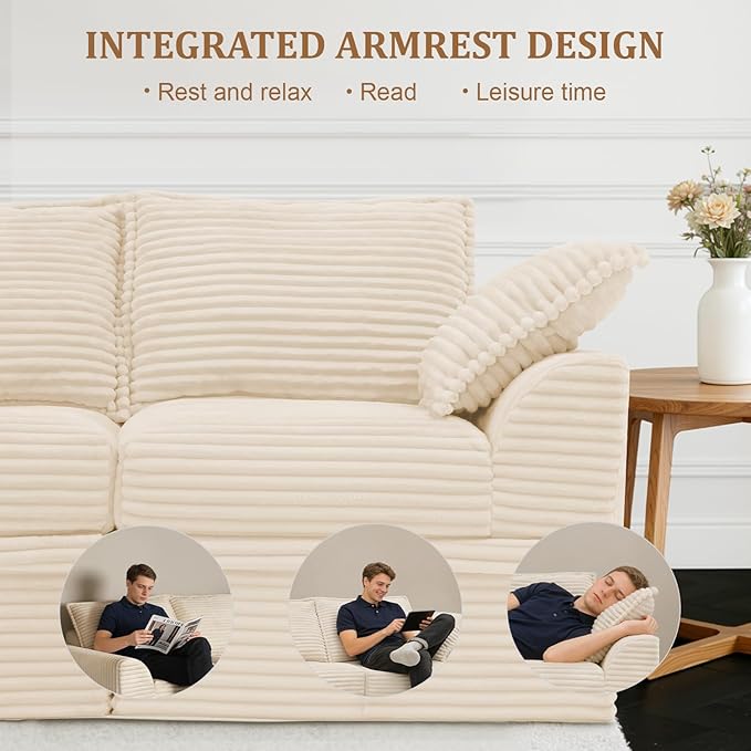 Upgrade Boneless Couch with Storage, Extra Deep&High Seat Modular Sectional - Image 7