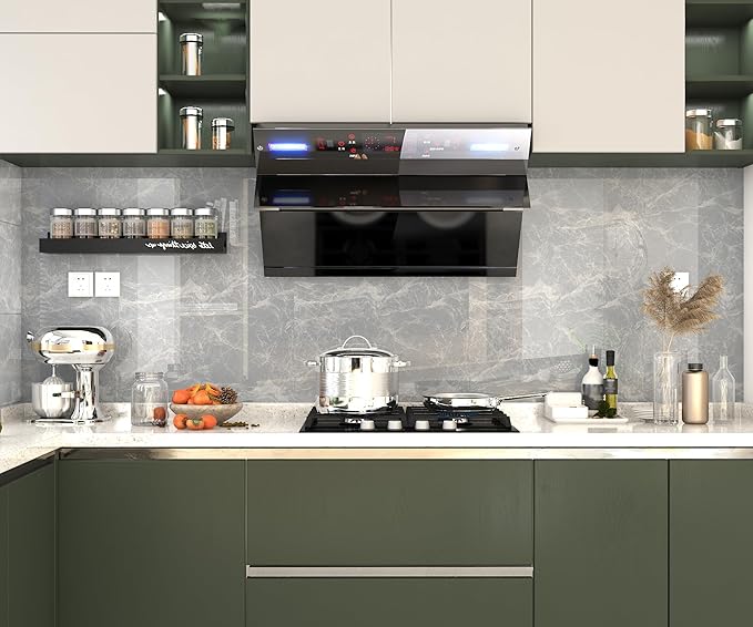 Marble Contact Paper 15.7" x 78.8" Grey Wallpaper Marble Peel and Stick - Image 3