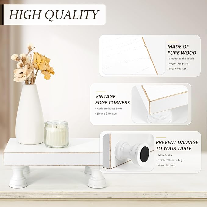 EOSAHR Decorative Wood Riser for Home Decor : Farmhouse Pedestal Stand for - Image 5