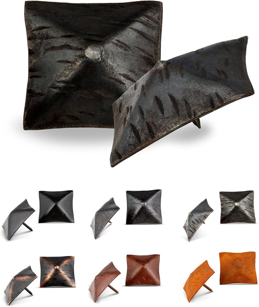 100 Pack 2" Square Head Iron Clavos Decorative Nails – Unfinished – Handmade Rustic Square Fasteners for Farmhouse Shutters, Faux Wood, Barn Doors, Shutters, and Gates – Ornamental Wood Accent