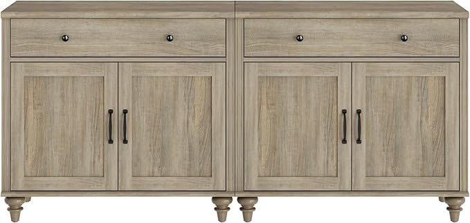 WAMAPT Buffet Cabinet with 4 Doors and 2 Drawers, Large Coffee Bar Table Wood - Image 8