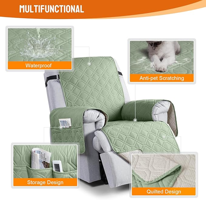 VANSOFY 100% Waterproof Recliner Chair Covers, Recliner Cover Non-Slip Dog - Image 5