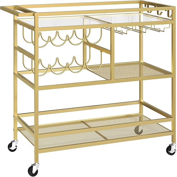 MAHANCRIS Bar Cart for Home, 3-Tier Serving Cart by MAHANCRIS