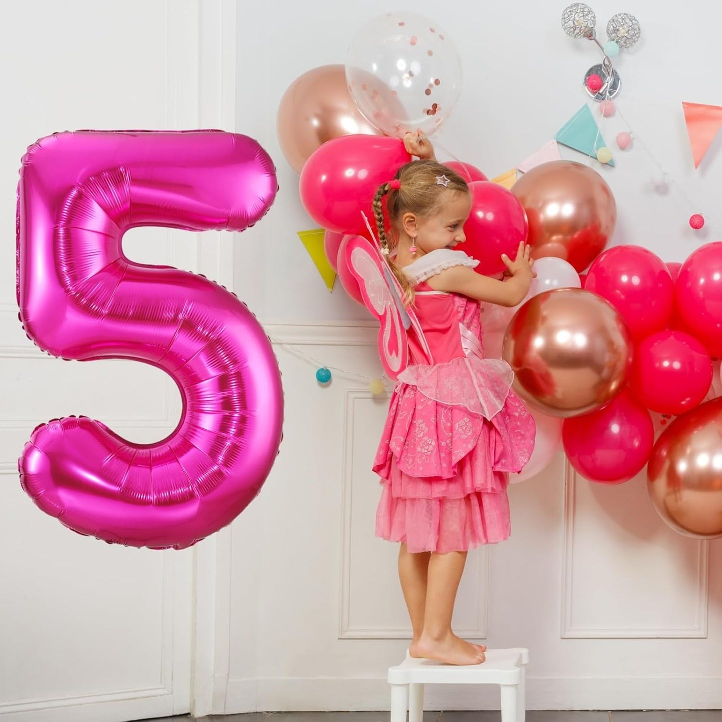 Hot Pink 0 Balloon,40 Inch Number 0 Balloon,Birthday Balloon Decorations, Foil Mylar Helium 0 Balloon Number for Birthday Party Decorations