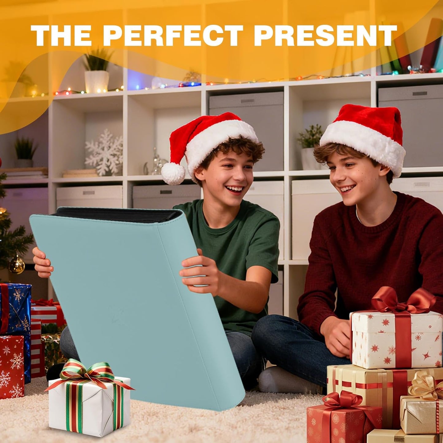 20-Pocket Card Binder, Trading Card Binder Holds 2000 Cards, Premium Zippered Trading Card Album Compatible with TCG, Game & Sports Cards (Sky Blue)