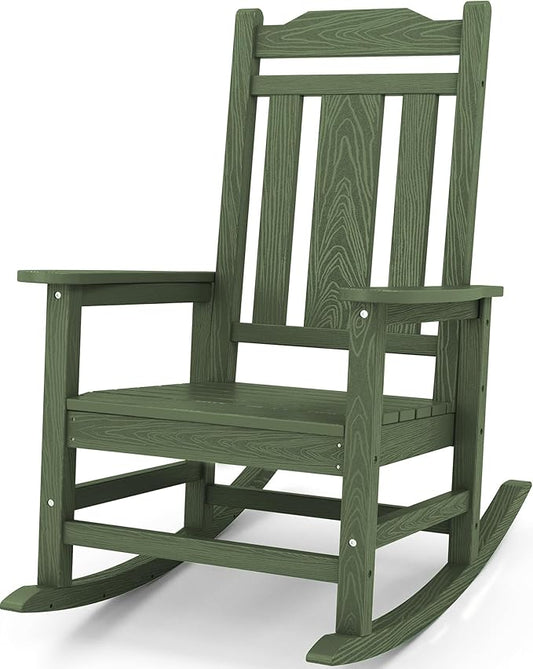 SERWALL Oversized Rocking Chair Outdoor, HDPE Outdoor Rocking Chair by SERWALL