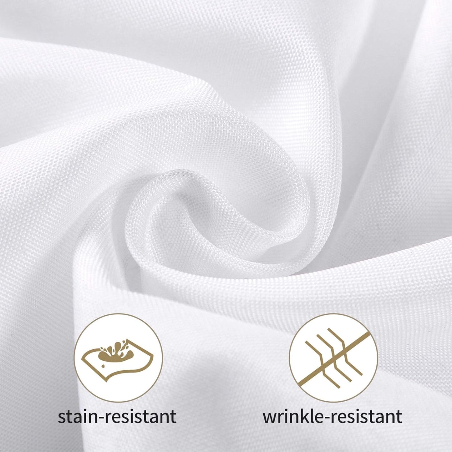 Ascoza 2 Pack 132 Inch White Round Tablecloth in Polyester Fabric for Wedding/Banquet/Restaurant/Parties