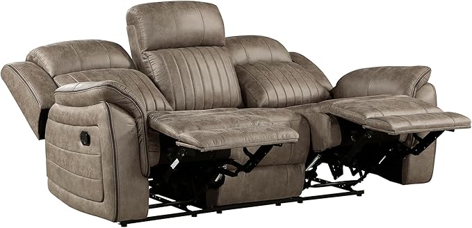 Lexicon Recliner Living Room Set, Home Theater Seating, Manual Polished - Image 9