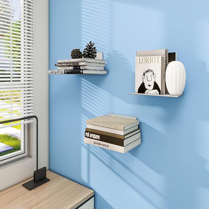 FENTEC Floating Book Shelves for Wall, Wall Mounted Floating Bookshelf - Image 2