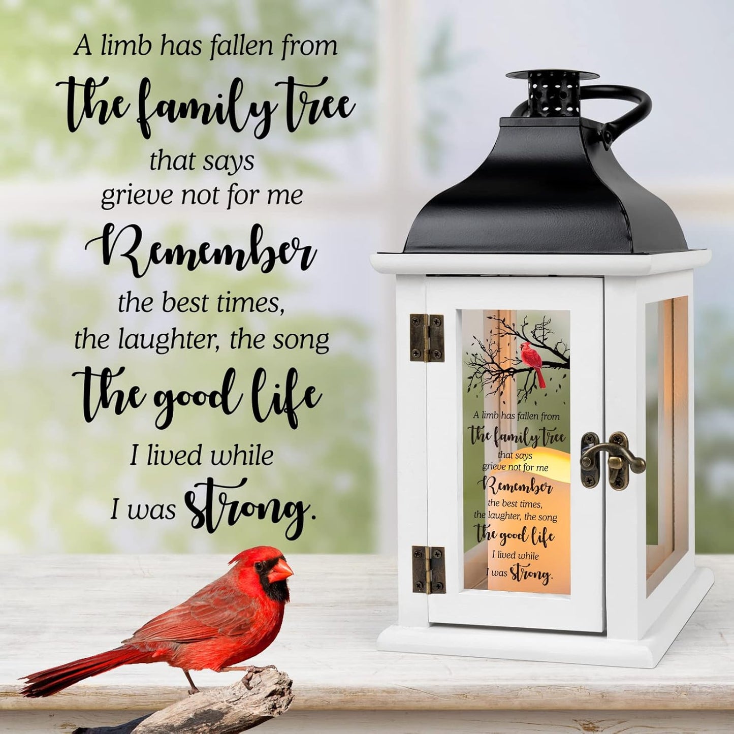 Memorial Lantern - Bereavement Sympathy Gifts for Loss of Loved One - Remembrance Gifts with LED Candle and Remote