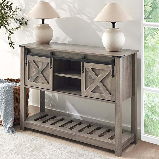 Grey Farmhouse Entryway Table, Rustic Hallway Table by Home