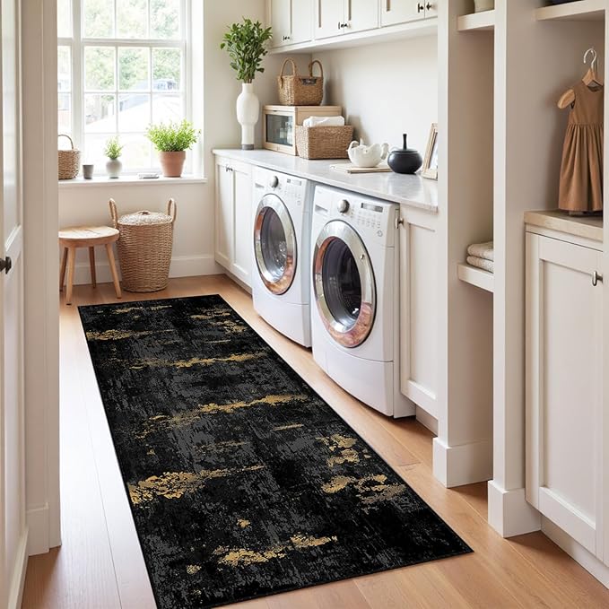 RELEANY Washable Area Rugs 2'x10' Non-Slip Modern Abstract Soft - Image 4