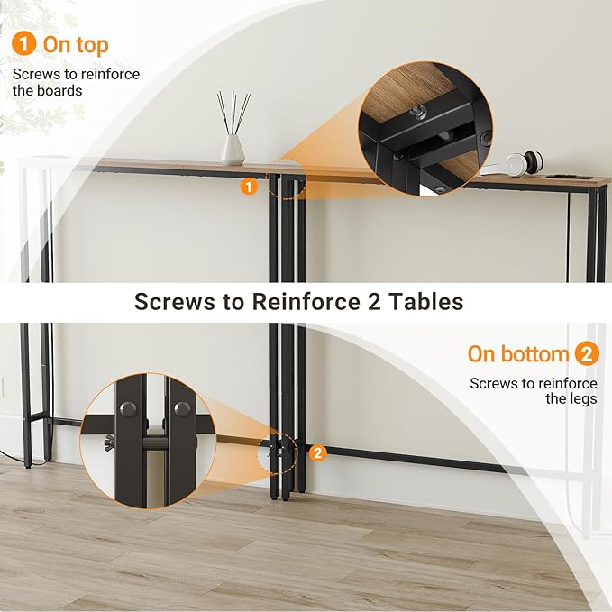 ELYKEN 5.9" Narrow Console Sofa Table - Image 6