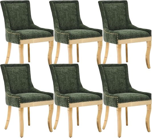 Upholstered Dining Chairs Set of 6, Modern Fabric Side Chairs by MZDOO