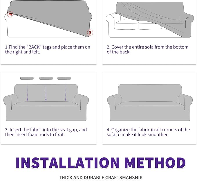 ZNSAYOTX Super Stretch Couch Cover Universal Sofa Covers - Image 9