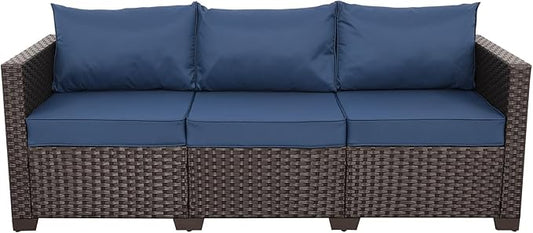 Rattan Star Patio Furniture Outdoor Couch 3 Seater Sofa Outdoor Brown Wicker by RattanStar