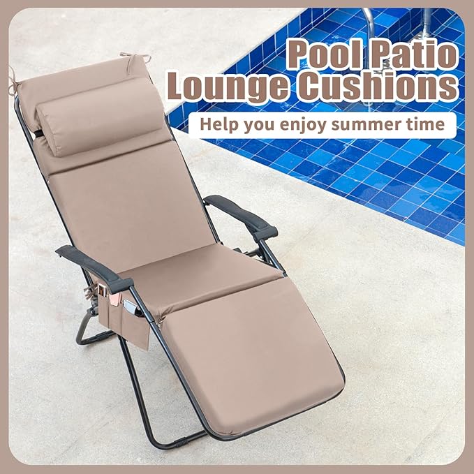 Wenqik 2 Pcs Outdoor Chaise Lounge Cushion - Image 7