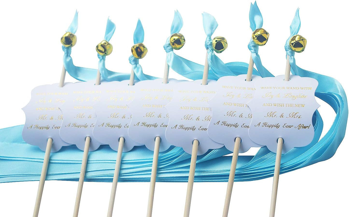 Kingsnow 100 Pack Wedding Ribbon Wand Favor Tags, Ribbon Wands Send Off Tag Exit Wand Tags for Wedding Wands