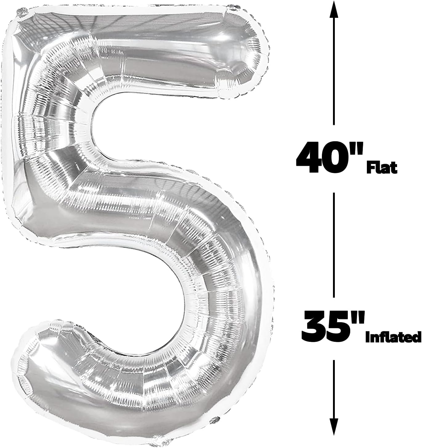 Silver 40 Inch Large Number 25 Birthday Balloon, 25th 25 Birthday Celebration Decorations, Foil 25 Mylar Helium Number 25 Balloons Girl Boy Anniversary Party Supplies