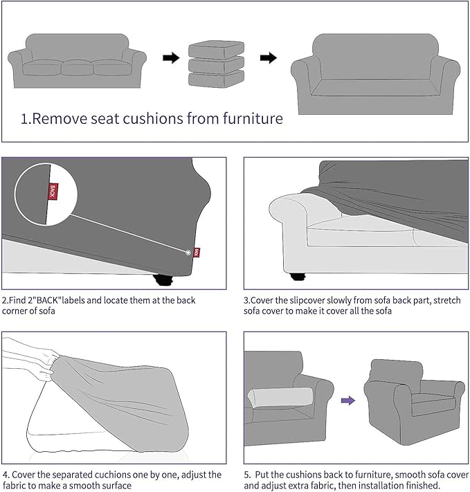 ZNSAYOTX 2 Piece Chair Covers for Living Room - Image 7