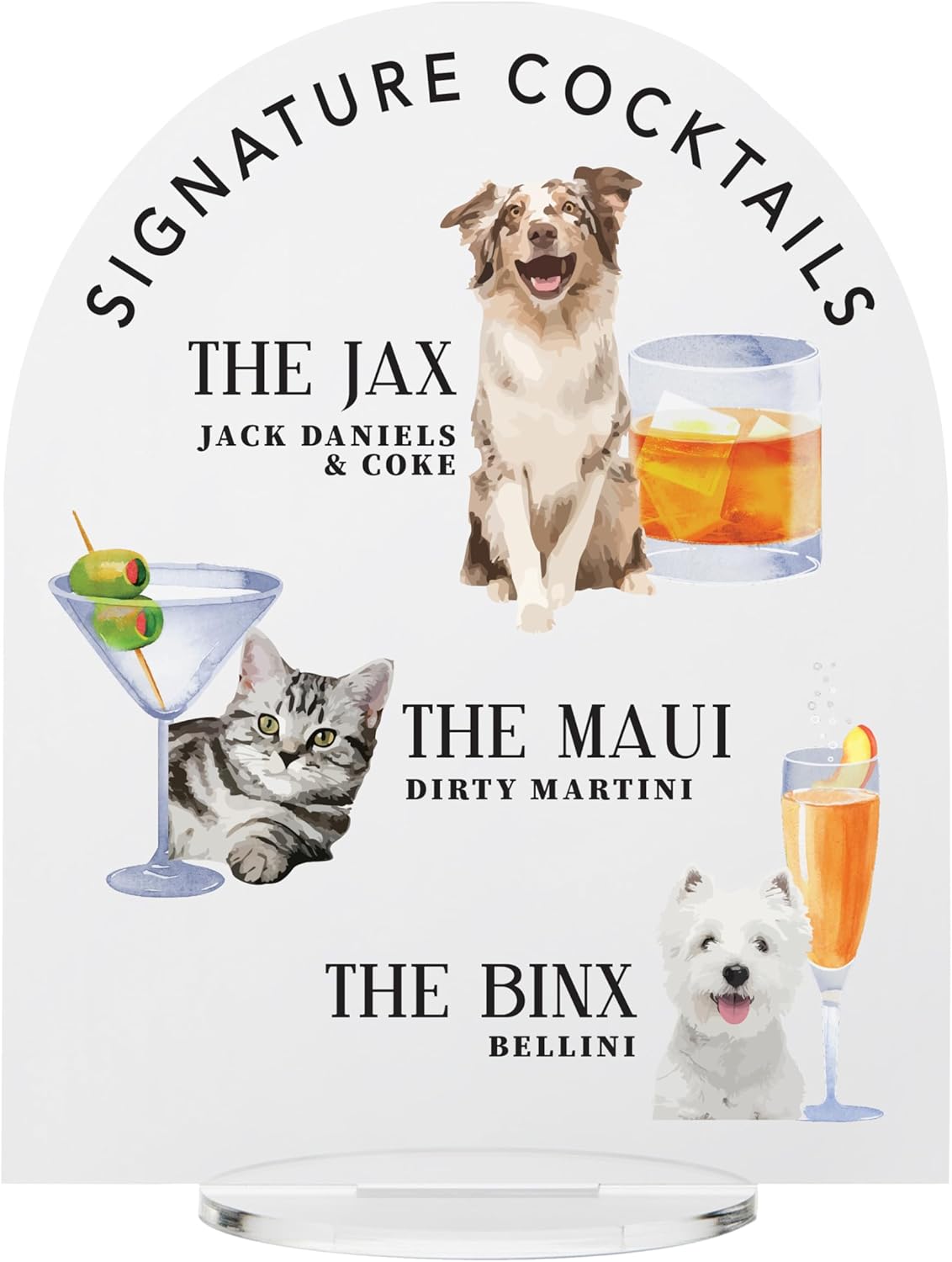 Pet Signature Drink Wedding Signs