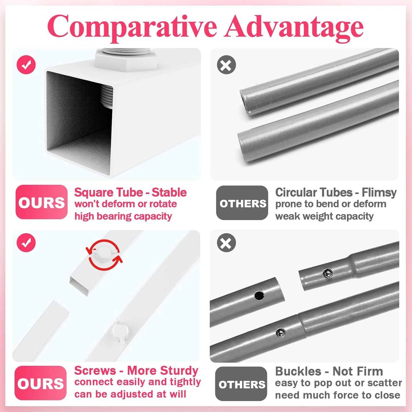 Wokceer Wedding Arch Backdrop Stand 6.6 FT White Metal Arch Chiara Backdrop Stand for Wedding Ceremony Birthday Party Photo Booth Outdoor Indoor Garden Balloon Arch Decoration