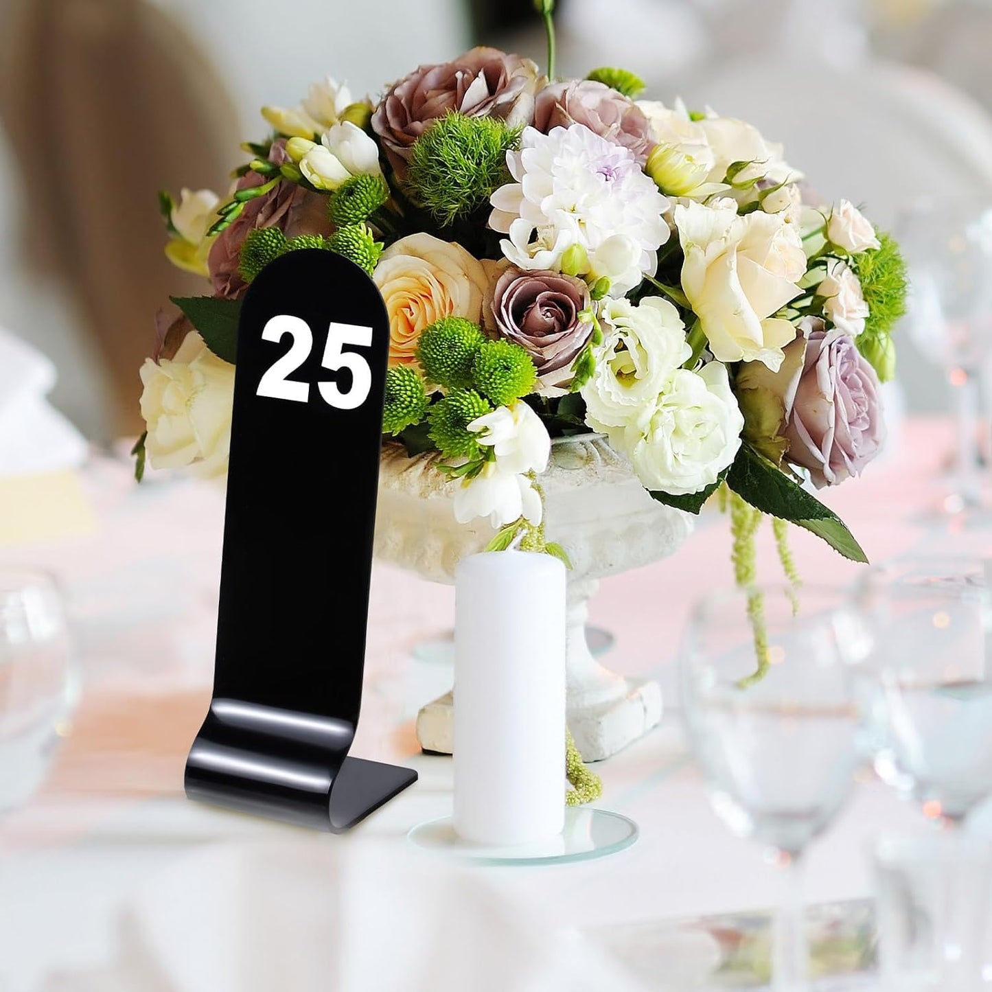 Tuanse 1-30 Table Order Numbers Restaurant Double Sided Acrylic Reception Number Stands Signs for Wedding Restaurant Seating Cafes Party Banquet(Black)