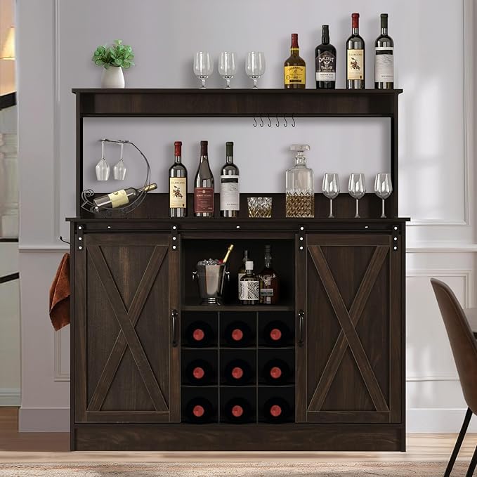 4ever2buy Farmhouse Coffee Bar Cabinet - Image 7