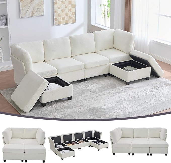 113" Modular Sectional Sofa Couch by Firscook