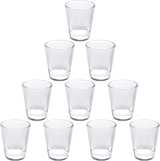 DISCOUNT PROMOS Shot Glasses Set 1.75 oz. Set of 10 Bulk Pack, Wedding Favor, Birthday Party, Tequila Shot Glasses, Vodka Shot Glass - Clear Bottom Color