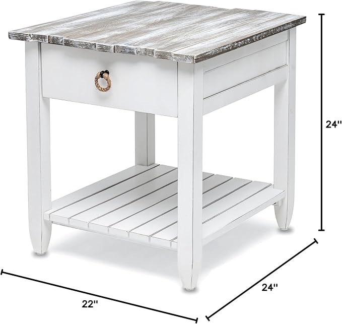 Sea Wind Florida Picket Fence Wood End Table - Image 2