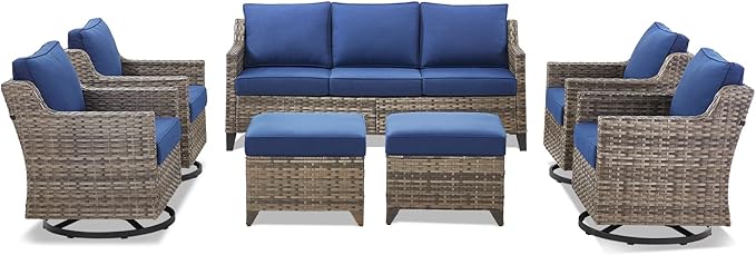 Outdoor Patio Furniture Set-7 Pieces All-Weather Wicker Outdoor Furniture - Image 9