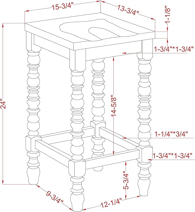 Furniture of America Lakeport Farmhouse Backless Wood 24 in. Counter Height - Image 3