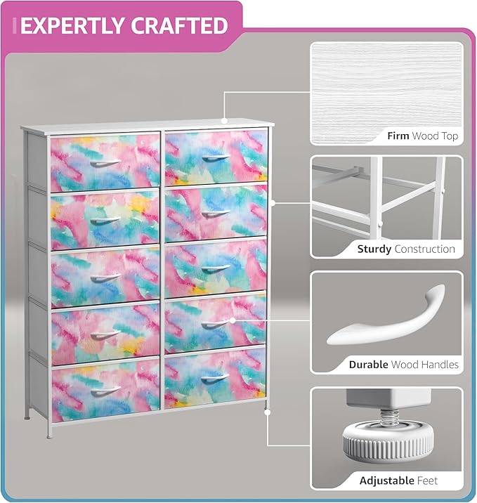 Sorbus Kids Dresser with 10 Drawers - Image 4