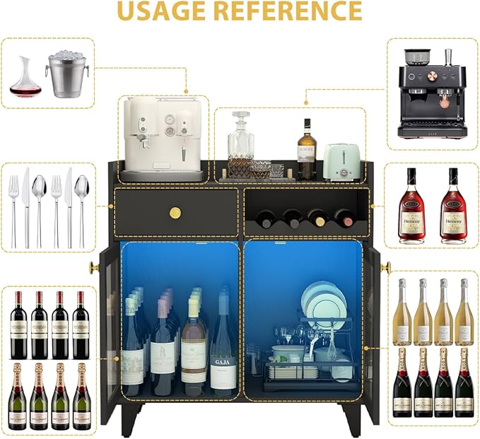COCO DESIGN Small Wine Cabinet - Image 7