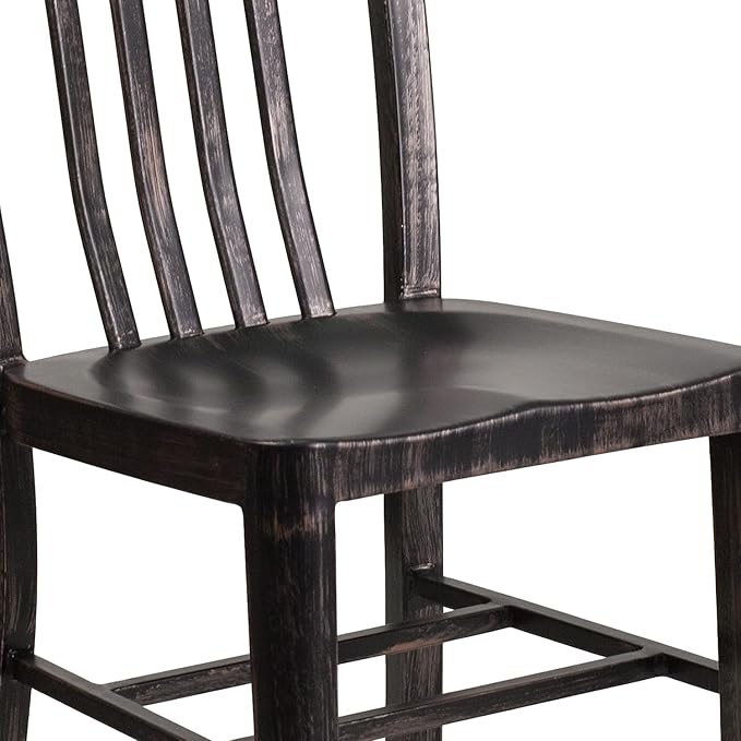 Flash Furniture Gael Commercial Grade 2 Pack Black-Antique Gold Metal - Image 8