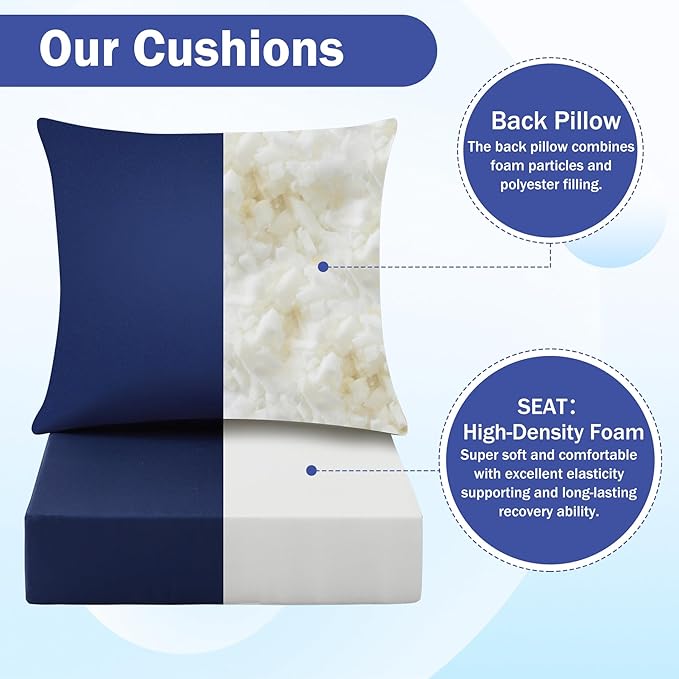 IASEAHK Outdoor Chair Cushions, 24 x 24 Inch Outdoor Cushion - Image 4
