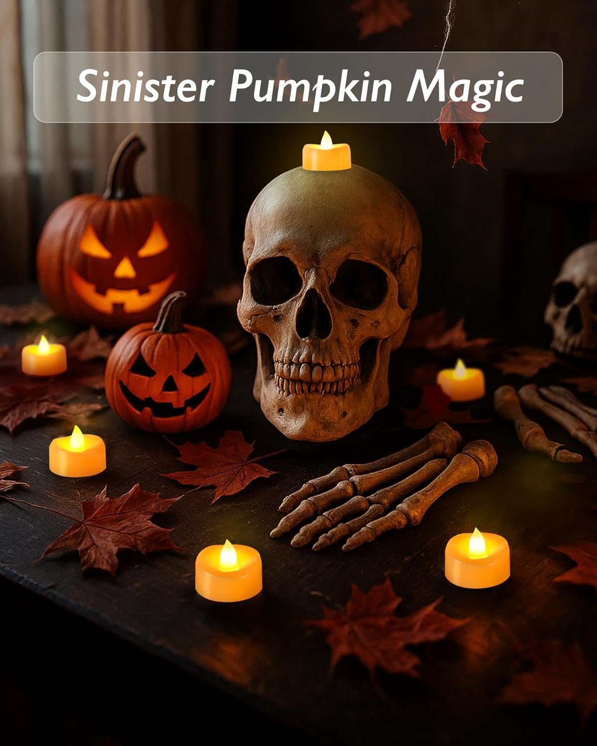 Raycare 24 Pack LED Tea Lights Battery Operated, 200+Hour Flickering Votive Candles, Realistic Fake Flameless TeaLights for Wedding Party Halloween Thanksgiving Christmas Decorations,Ivory Base