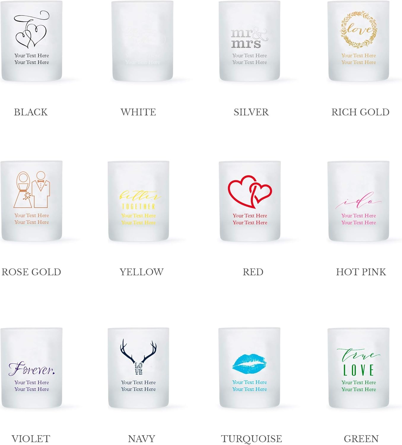 WEDDINGSTAR Personalized 3oz Frosted Shot Glass Customizable Full Color Print - 132 pack
